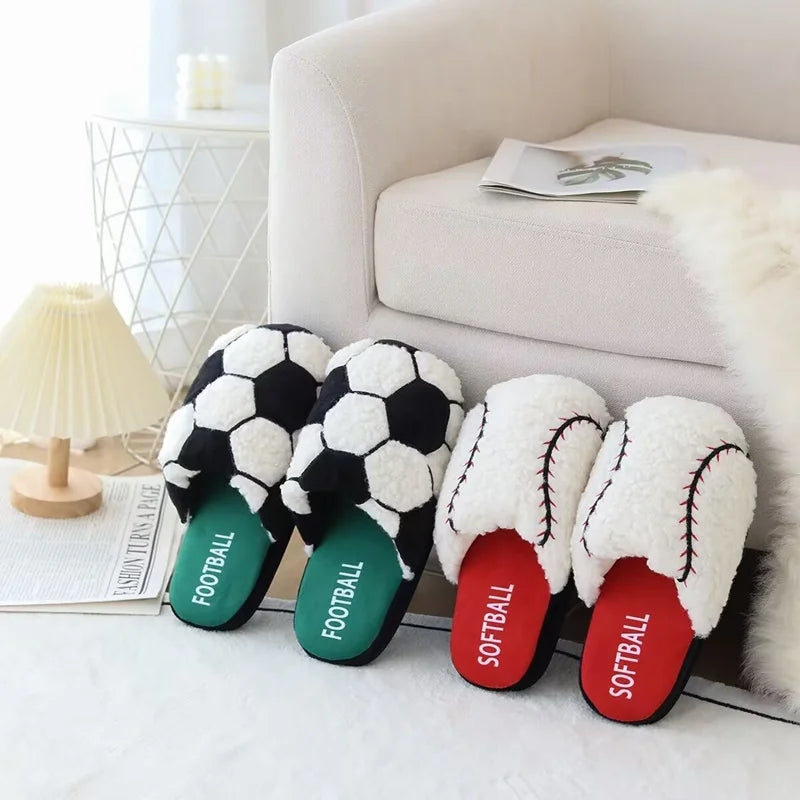 Cute Ball Warm Slippers Indoor Slipper Soft Plush Anti-slip Winter Home Floor Shoes