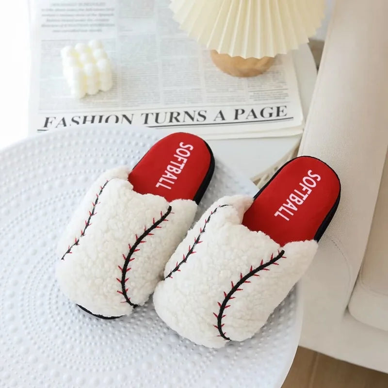 Cute Ball Warm Slippers Indoor Slipper Soft Plush Anti-slip Winter Home Floor Shoes