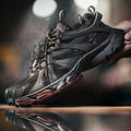 Maden Retro Men‘s Black Horse Sneakers Thick Sole Dad Shoes for Year of the Horse Lace-Up Casual Running Shoes for Fall Winter