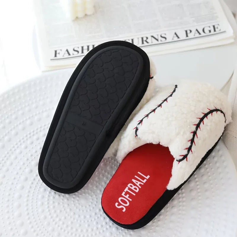 Cute Ball Warm Slippers Indoor Slipper Soft Plush Anti-slip Winter Home Floor Shoes