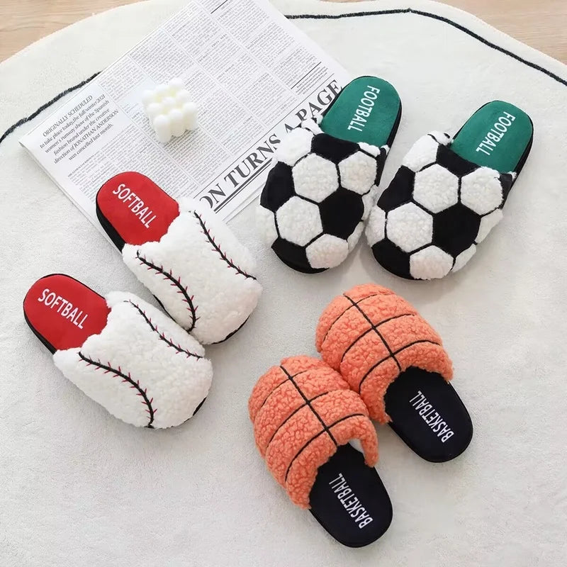 Cute Ball Warm Slippers Indoor Slipper Soft Plush Anti-slip Winter Home Floor Shoes